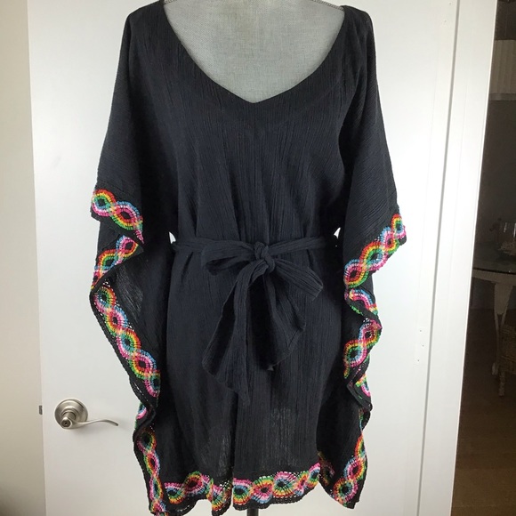 French Connection Other - FRENCH CONNECTION Black Rainbow Crochet Coverup